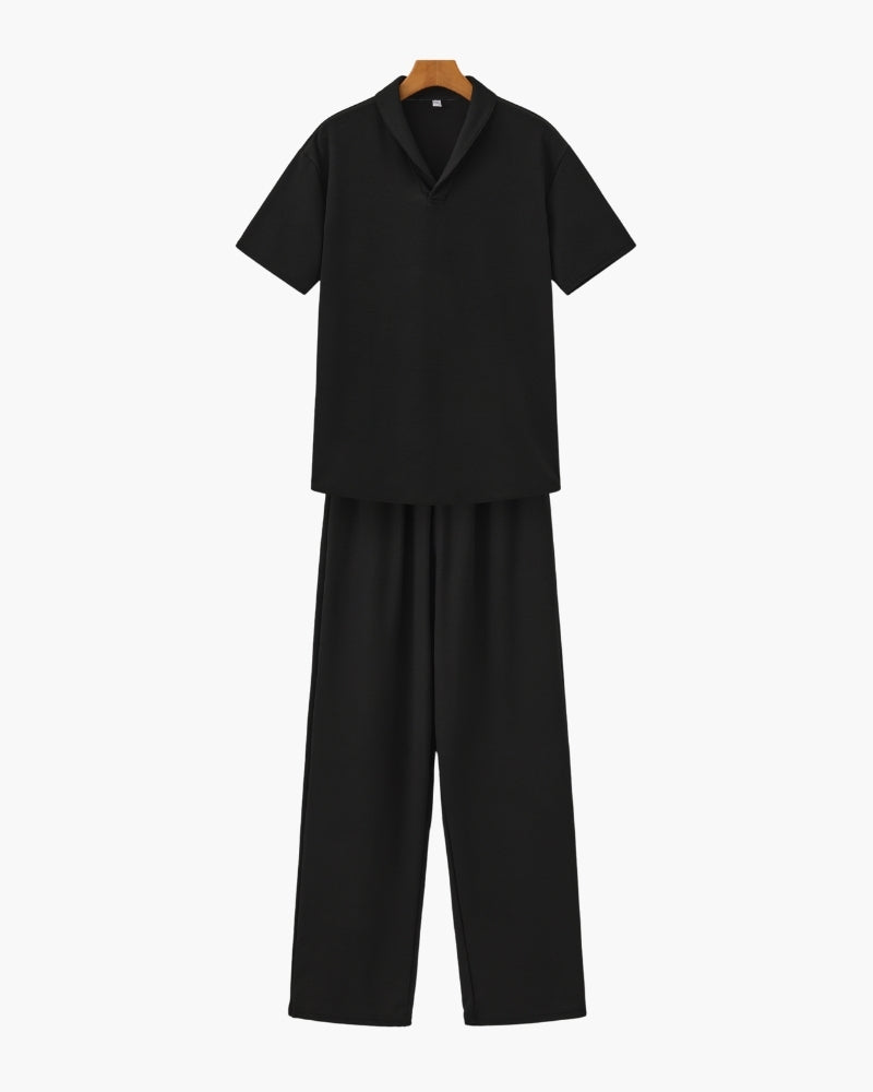 Conjunto de Polo de Algodón con Pantalones