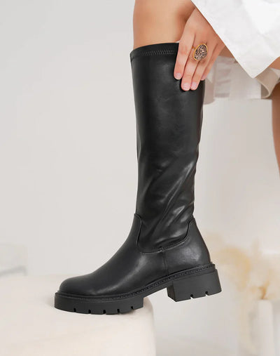 Rachel™ | Botines tipo calcetín negros