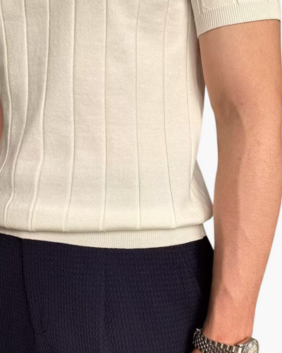 Polo de algodón canalé Cannes