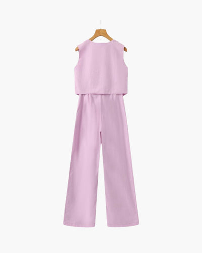 Conjunto de Lino Elegante para Dama - Dos Piezas