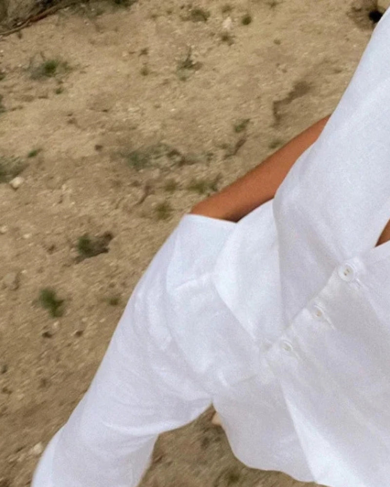 Conjunto de Lino Elegante para Dama - Dos Piezas