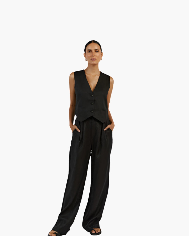 Conjunto de Lino Elegante para Dama - Dos Piezas