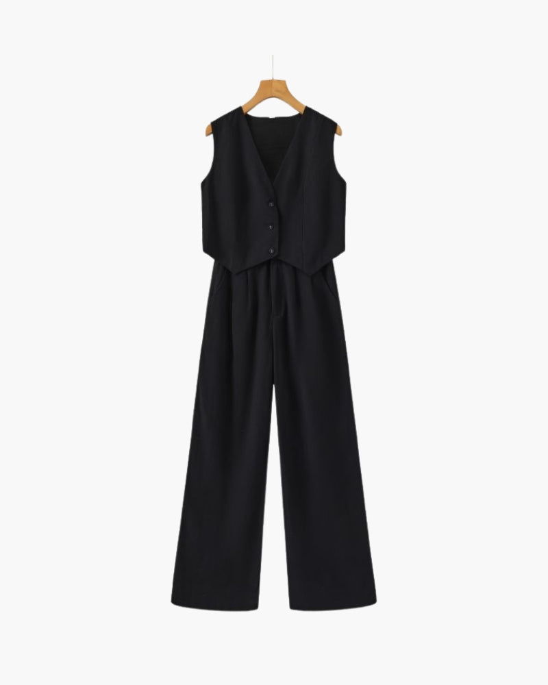 Conjunto de Lino Elegante para Dama - Dos Piezas