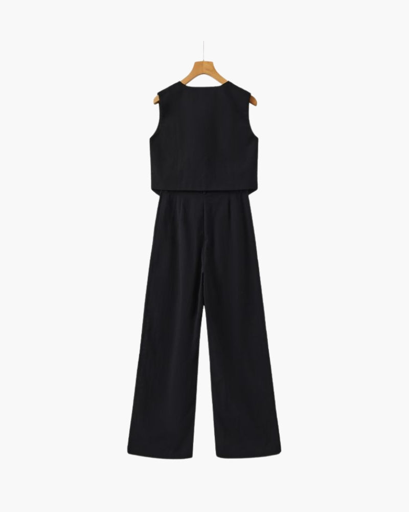 Conjunto de Lino Elegante para Dama - Dos Piezas